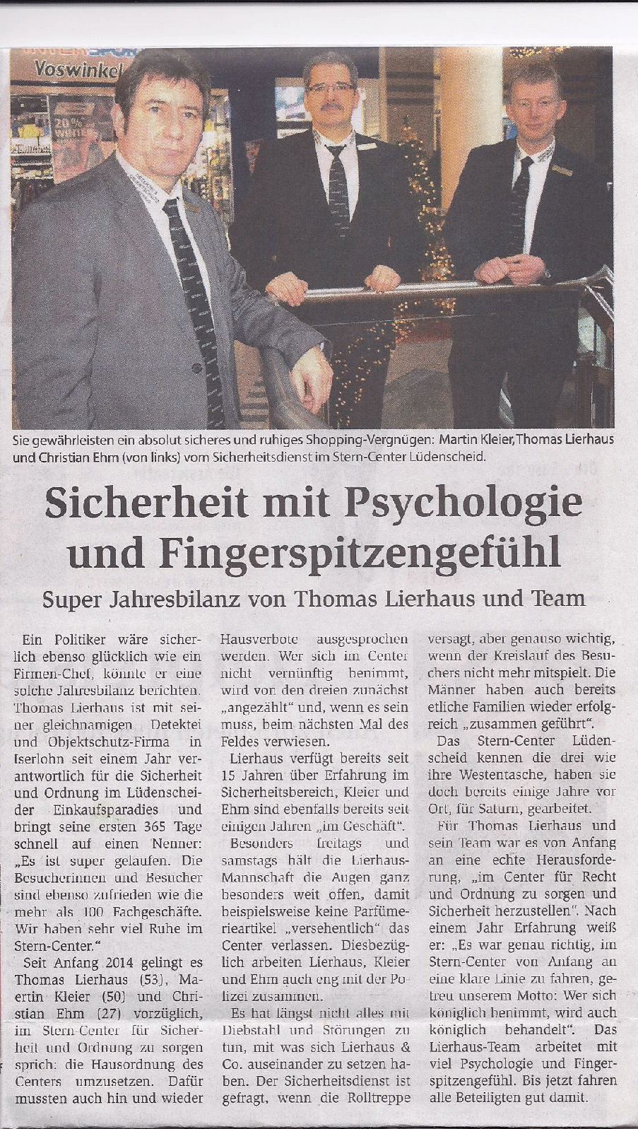 Anzeige SternCenter Zeitung 1-2015